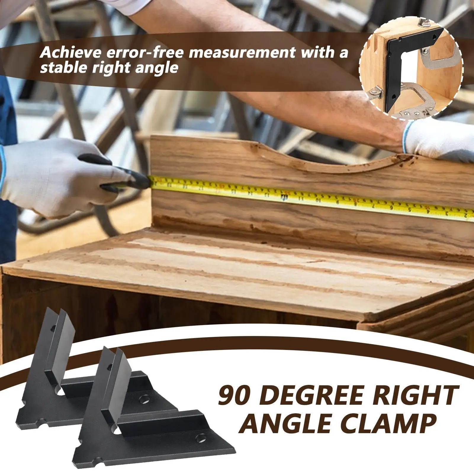 90 Degree Clamp 2Piece Corner Wood Clamps Portable Tool Square Bracket Positioning For Drawer Picture-Frame Carpentry Cabinet