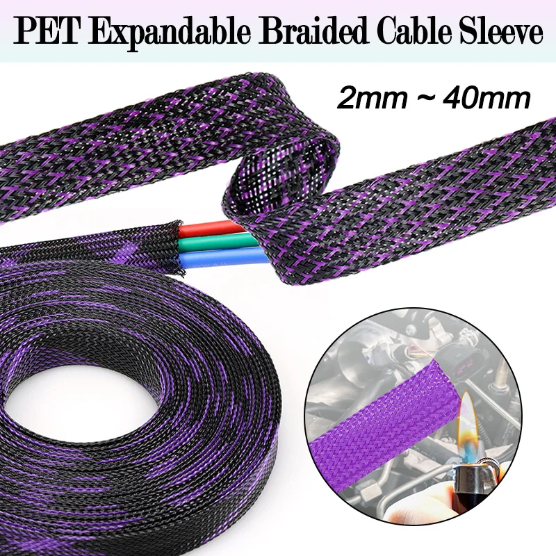 Cable Sleeve Braided - Funda de cable trenzada aislada de