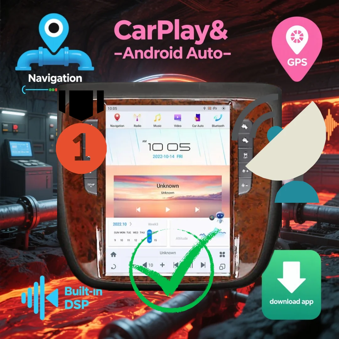 

For GMC-Yukon/Chevy Suburban Tahoe Auto AC 2007-2013 Multimedia Player Radio Touch Screen Radio CarPlay Car GPS Navi Head Unit