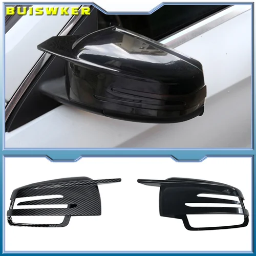 Cubiertas de tapa de espejo lateral para Mercedes Benz W176 W246 W212 W204 C117 X156 X204 W221 C218 A B C E S CLA GLA GLK clase reemplazo negro
