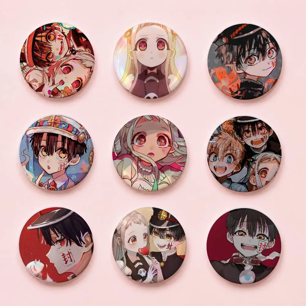 Animes Tos-e-ilest-bos-e-und Hanakos-e--kun Cute Cool Round Pin Badge Set For  Music  Fans Backpack Denim Jacket Hat Decoration