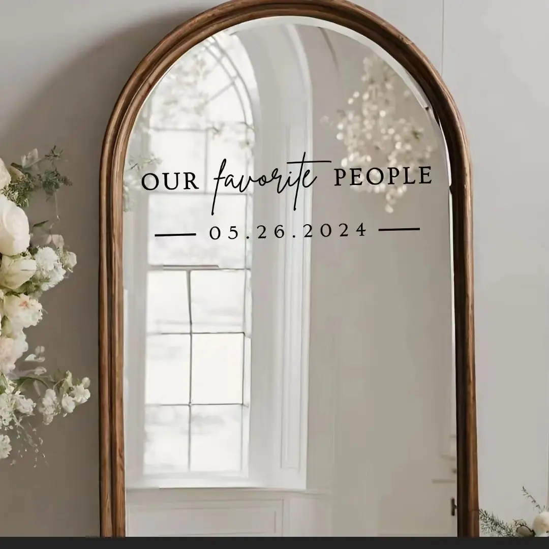 2 Pcs Our Favorite People Wedding Decal Find Your Seat Wedding Sign Stickers for Mirror Wedding Reception Vinyl Letters Stickers