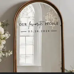 2 Pcs Our Favorite People Wedding Decal Find Your Seat Wedding Sign Stickers for Mirror Wedding Reception Vinyl Letters Stickers