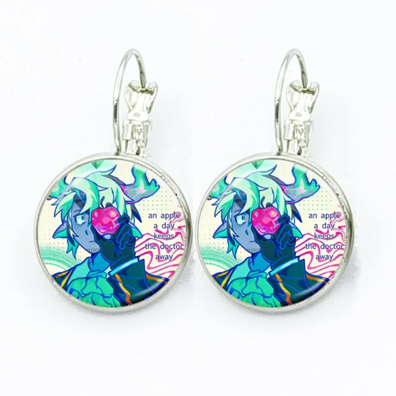 Hot Game Cartoon Phighting Glass Cabochon Medkit Rocket Anime French Hook Earrings Drop Earrings Jewelry Accessories Gifts