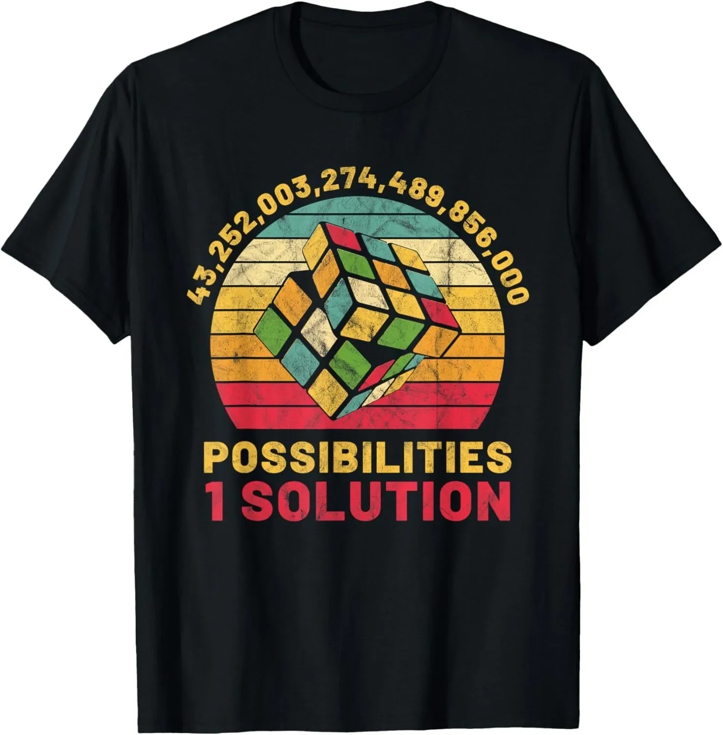 Puzzle Cube Funny One Solution Speed Cubing Retro Math Gift Unisex T-Shirt