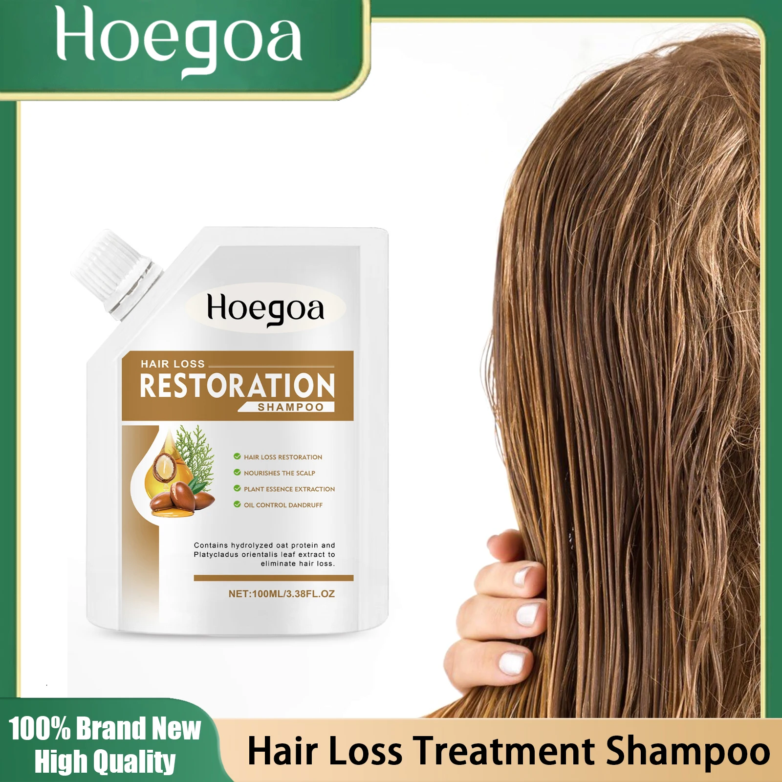 Champú antipérdida de cabello para el crecimiento del cabello, folículos nutritivos, alivio de la picazón del cuero cabelludo, Frizz seco, extremos abiertos, champú Reparación del cabello dañado