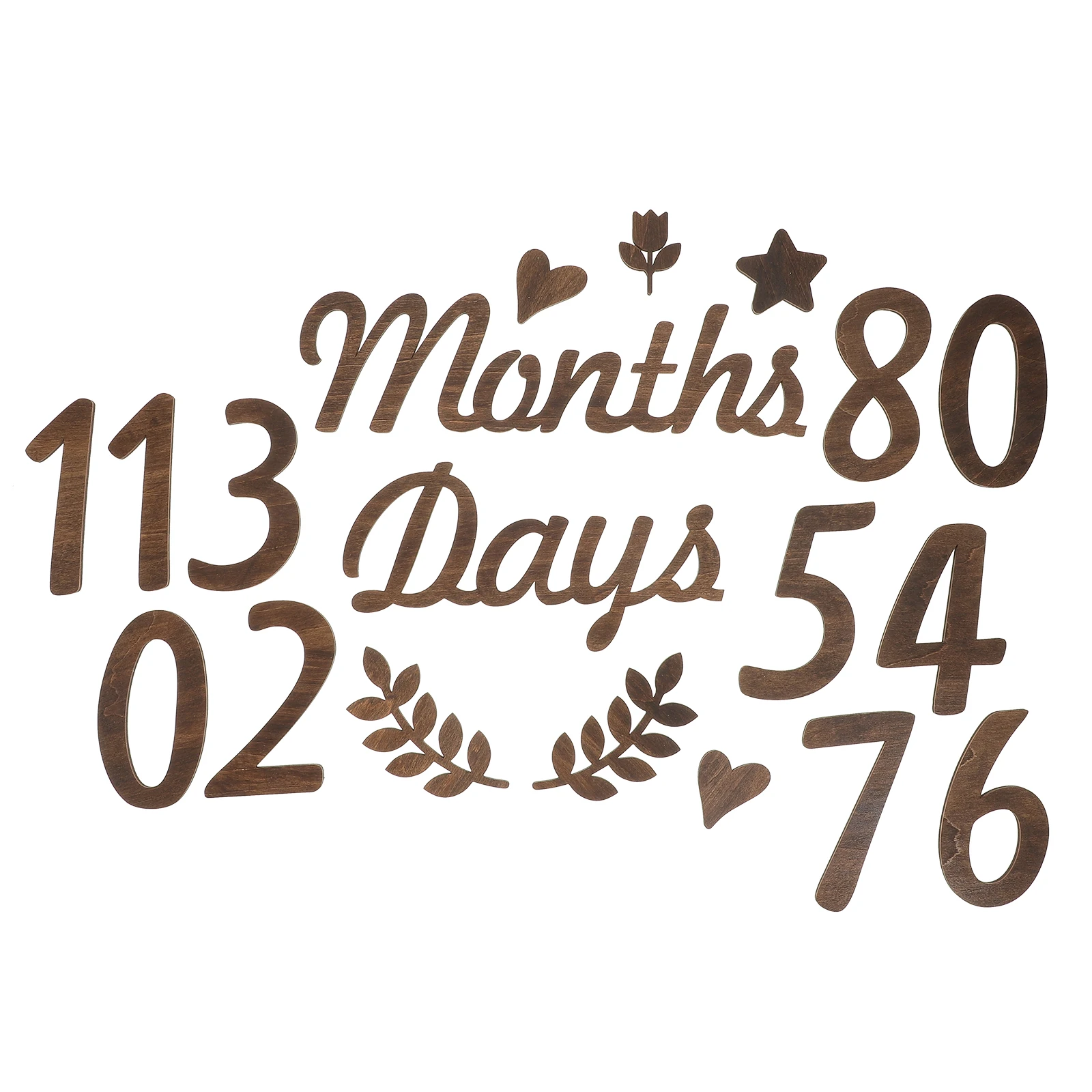 

Wooden Baby Cards Photo Props Reusable Safe Smooth Edges Compact Light Weight Flexible Newborn Month Signs Baby