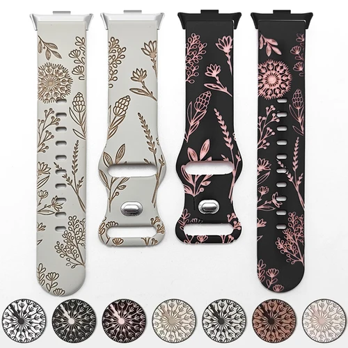 Imagen 1 del producto Correa de silicona grabada para Redmi Watch 6/5/4, banda deportiva suave con diente de león a la moda para MiBand 9Pro/8Pro, pulsera estampada, Correas
