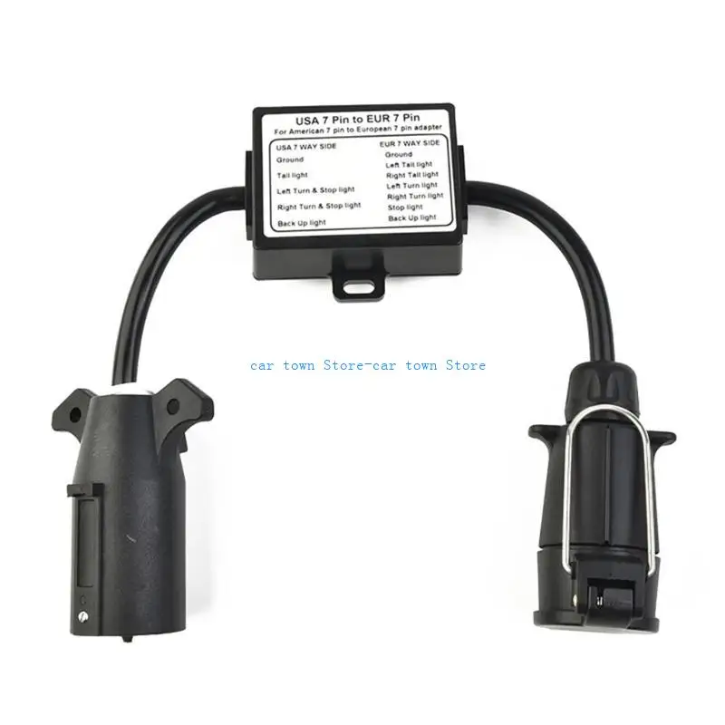 

RXJE Easy Installation US Vehicle 7Pin Blade Socket to EU 7Pin Connector Trailer Light to EU Trailer Light Converter