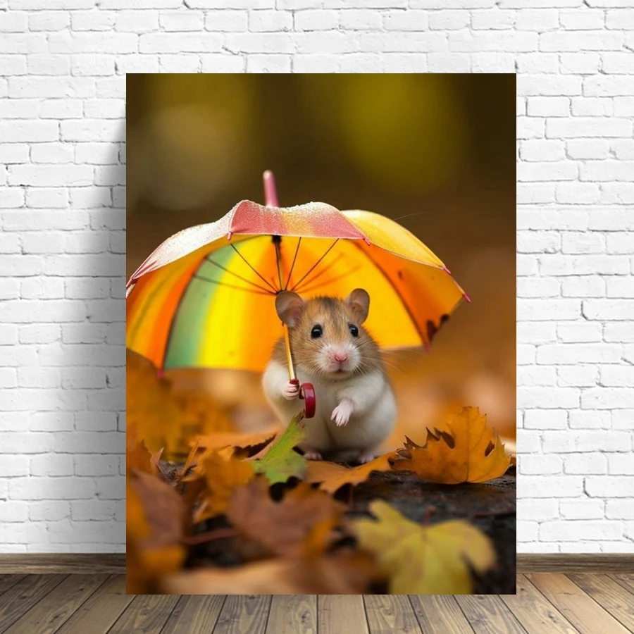 Hamster 5D Diamond Painting Cute Mouse Mosaic Cartoon Animal Cross Stitch Kit Handmade Craft Rhinestone Home Decor Gift Kids