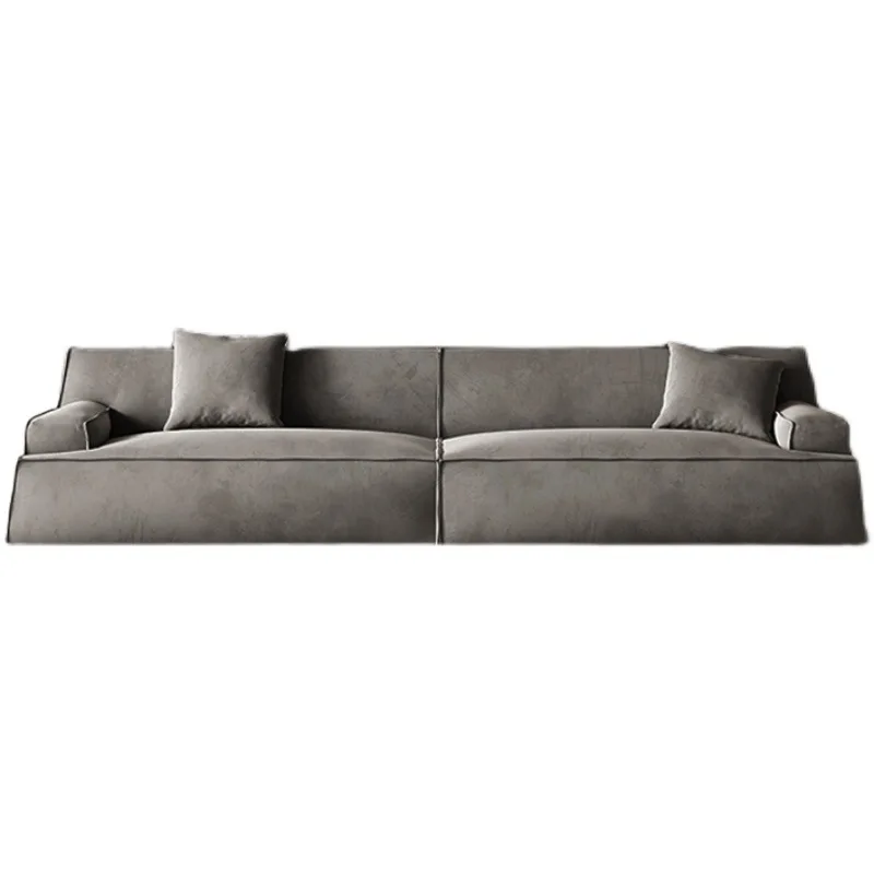 Italian light luxury fabric sofa, modern simple living room three-person straight row technology cloth sofa