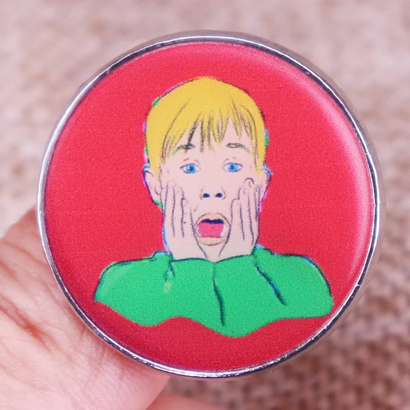 Movie Figures Home Alone Enamel Pins Badge Brooch Backpack Bag Collar Lapel Decoration