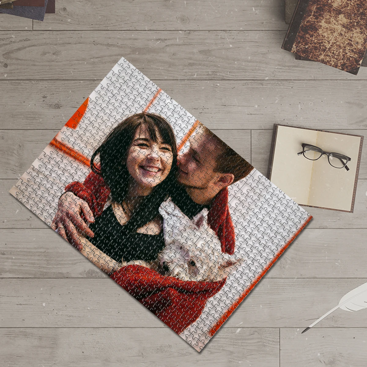 35/300/500/1000pcs Personalized Custom Photo Puzzle Family Photo Personalized Jigsaw Puzzles DIY Wooden Puzzle Gifts for Her Him