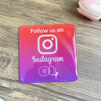 3.93inch NFC Social Media Contact Card Epoxy Square Plaque Instagram Facebook Sign Get followers fast