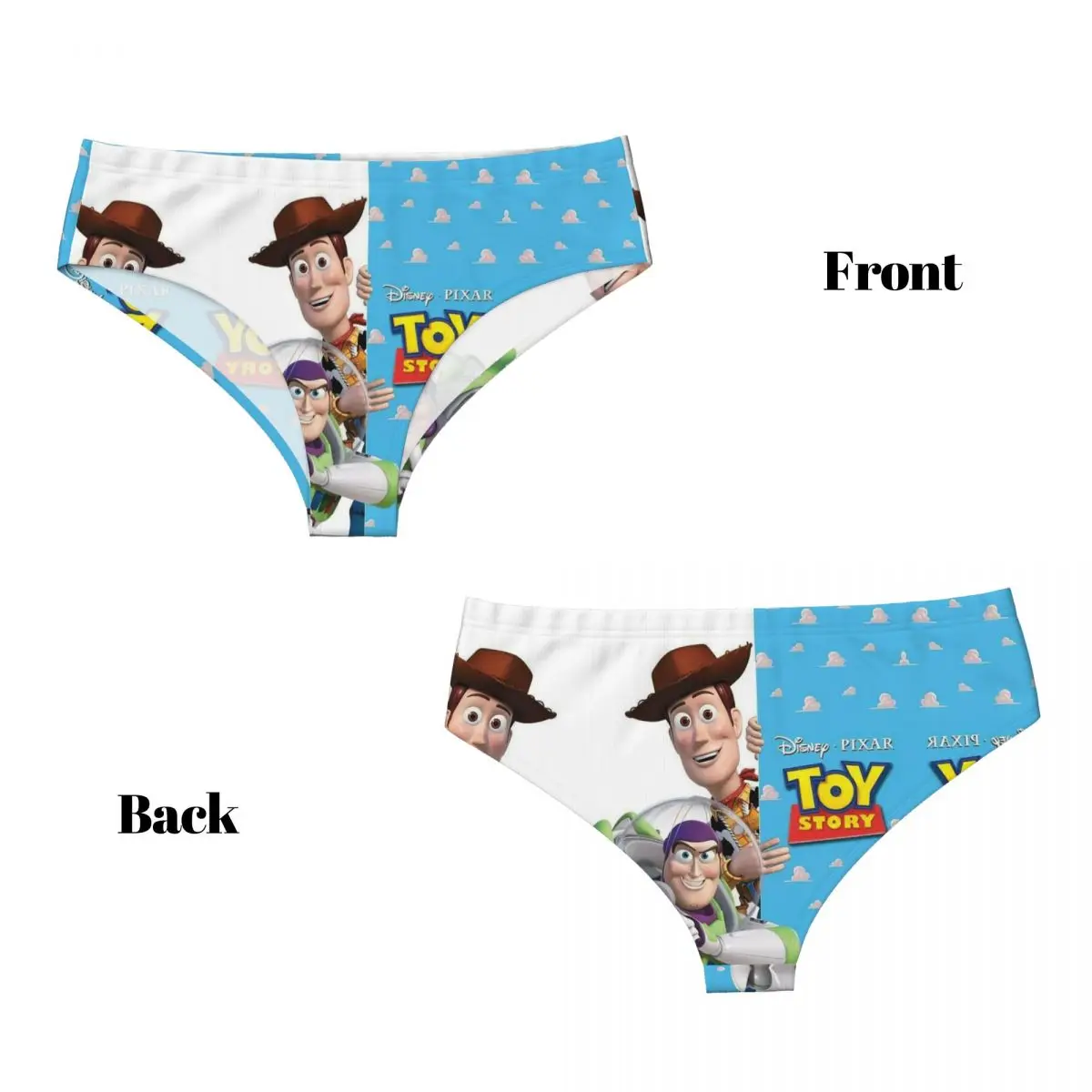 Custom Toy Story Calcinhas Breve para Mulheres, Woody e Buzz, Roupa Interior Conforto