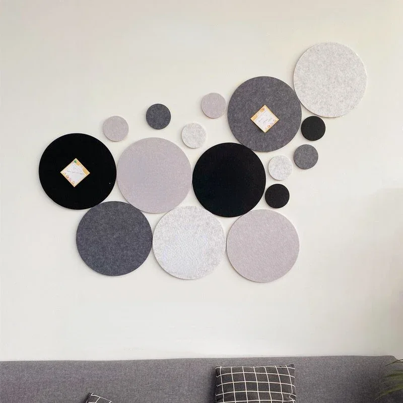 

Creative Circular Felt Cork Board Kindergarten Shool Office Household Wall Stickers Sets Decoration Photos Message Bulletin Show