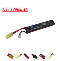 7.4V Lipo Battery for Mini Airsoft Guns RC Model 7.4V 1400mAh 25C Battery For Electric Toys Guns Parts Tamiya Plug