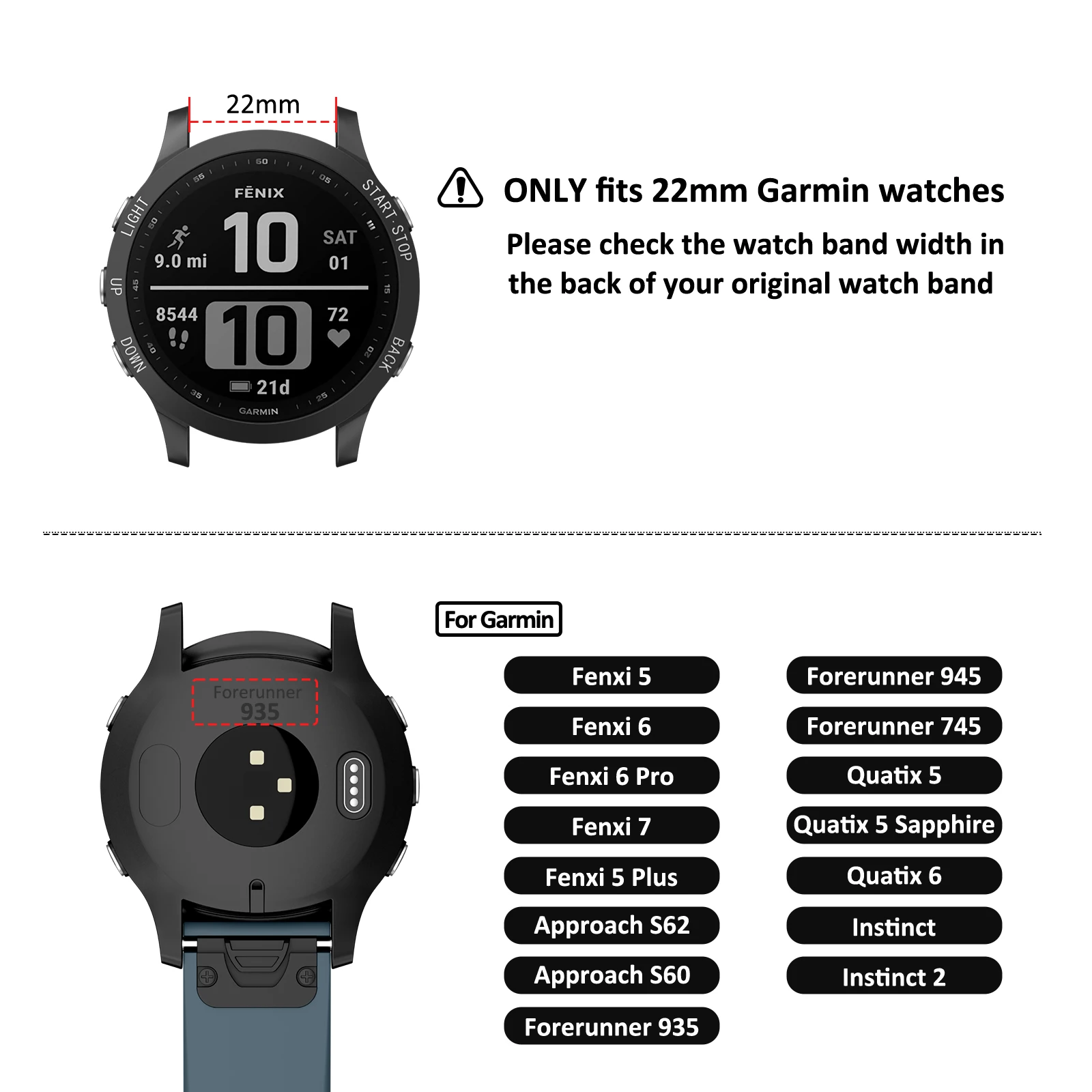 الإفراج السريع حزام ل Garmin Fenix 7 6 5 زائد 6/برو لتحديد المواقع/الشمسية الفرقة سوار معصمه ل Forerunner935/945/955/745/955 حزام