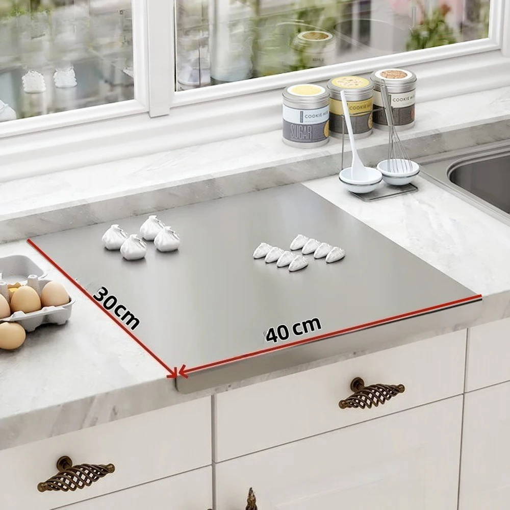 Food Grade roestvrijstalen snijplank 304 snijplank antislip rand geschikt voor het snijden van groenten gebak keukengereedschap