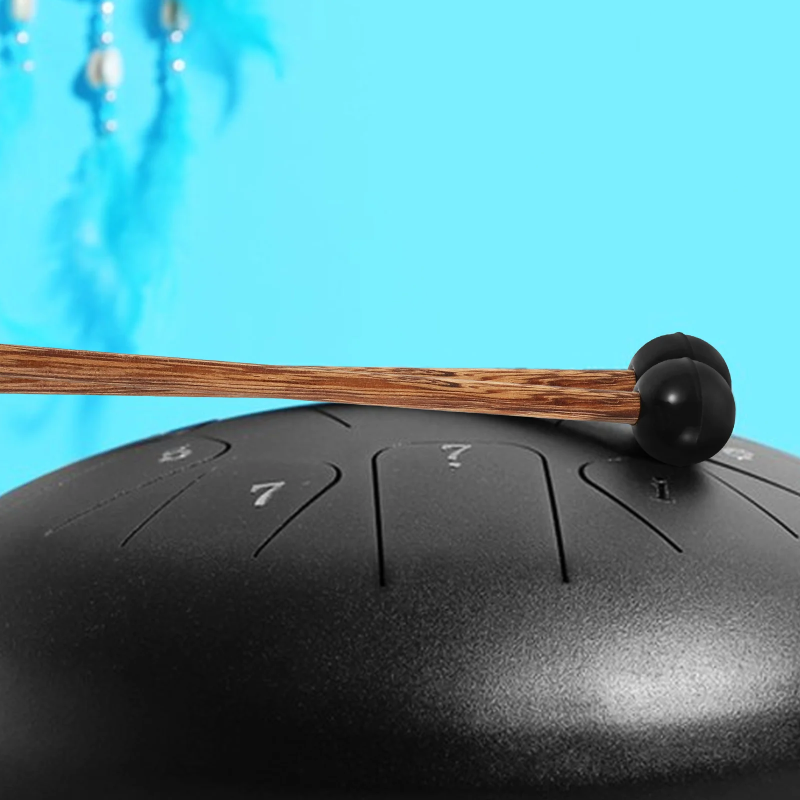 

2Pcs Chicken Wing Wood Drum Mallets Rubber Head Lightweight Steel Tongue Drum Sticks Percussion Accessories Durable Music