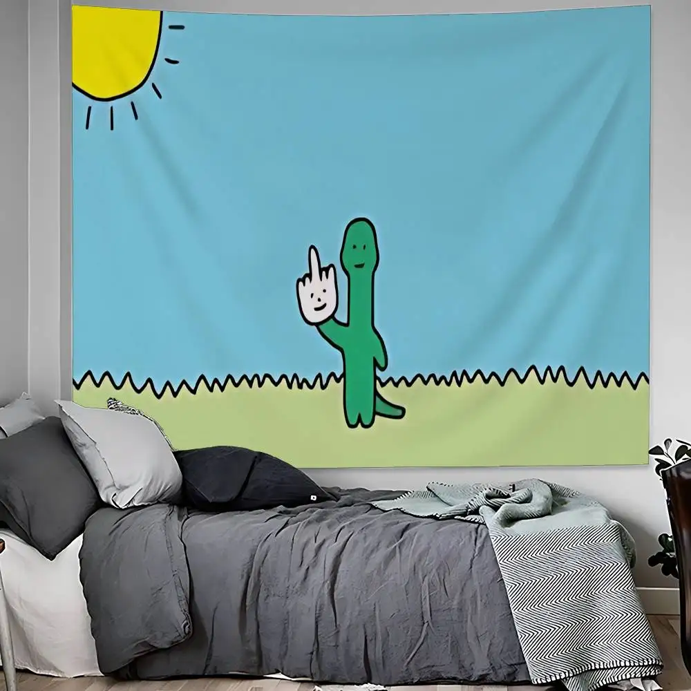 Cartoon J-Joguman S-Studio Hippie Flower Tapestry Wall Carpet Dormitory Home Decor Art Cartoon Theme