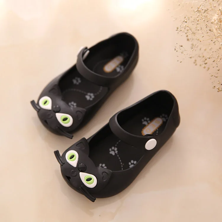 2024 New Girls Princess Shoes For Children Kids cat Jelly Shoes toddler Mini DD Cute Cat Flat Sandalias Comfortable Sandals