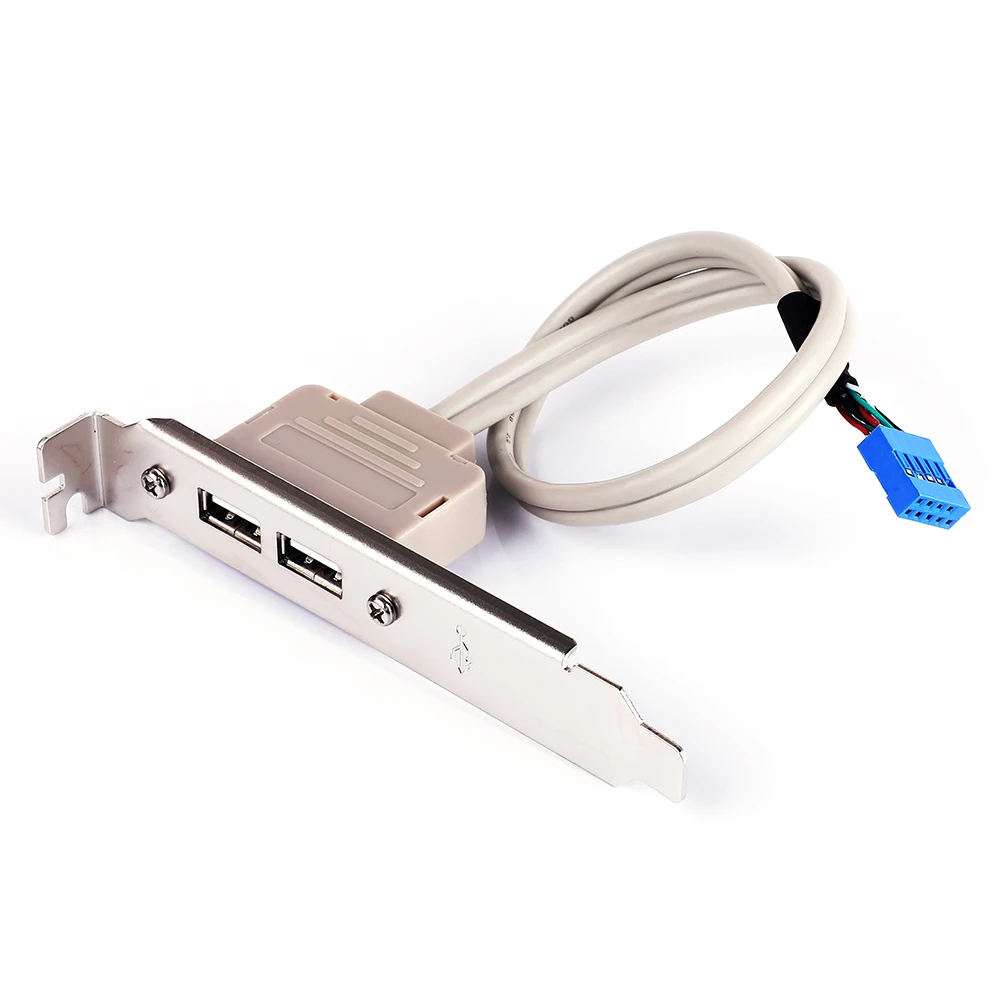 9 Pin IDC Motherboard Female Header to Dual USB 2.0 Adapter Cable for Desktop PC