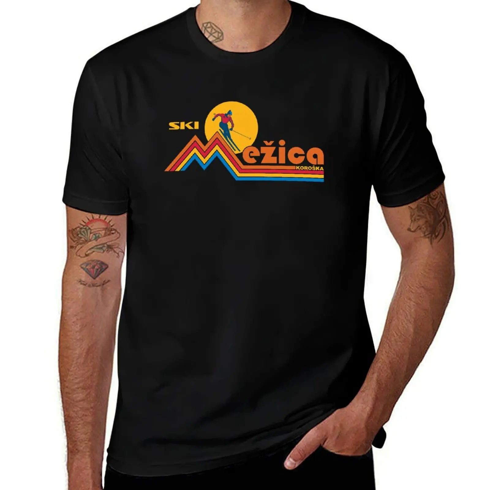 Ski Me?ica: Retro Slovenia T-Shirt Soft Durable Cotton T-Shirt