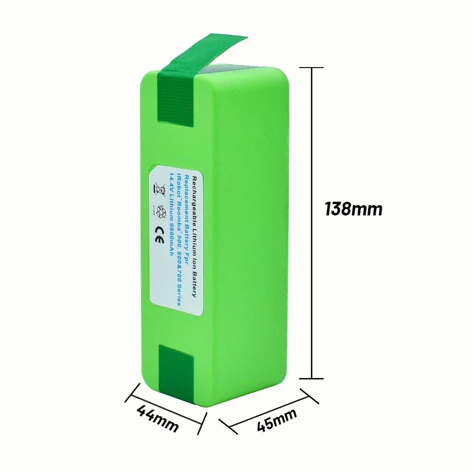 14.4v 4.8Ah/6.8Ah/9.8Ah/ Lithium Rechargeable Battery For iRobot Roomba 500 600 700 800 Series 560 620 650 700 770 780 880