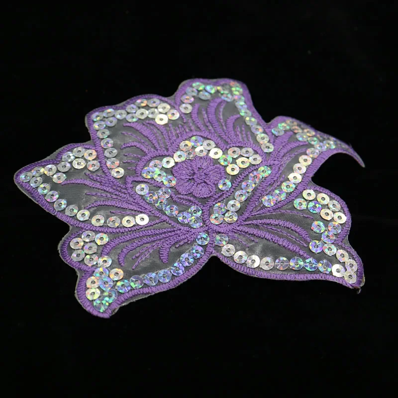 1pc Fashion iron on sequins flowers patches for clothing embroidery ironing appliques parche DIY handmade clothes accessories