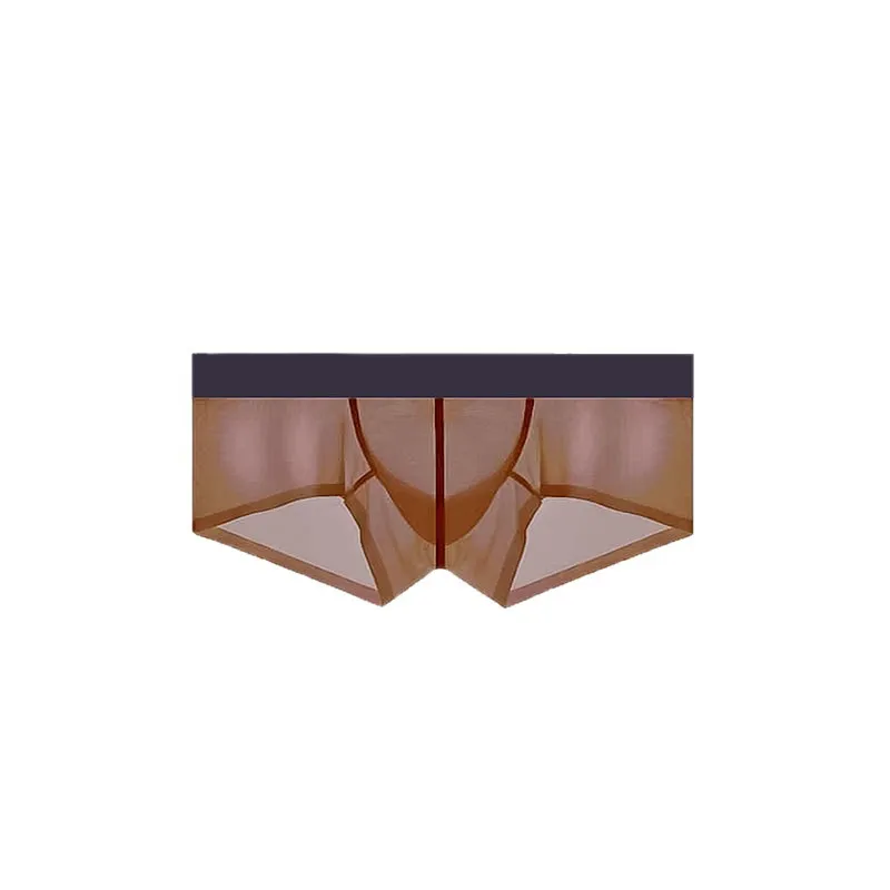 

Men's Bulge Boxy Underwear Ultra-thin Ice Silk Boxer Briefs Seamless Low Rise Transparent Sexy Shorts Gays Erotic U Pouch Trunks