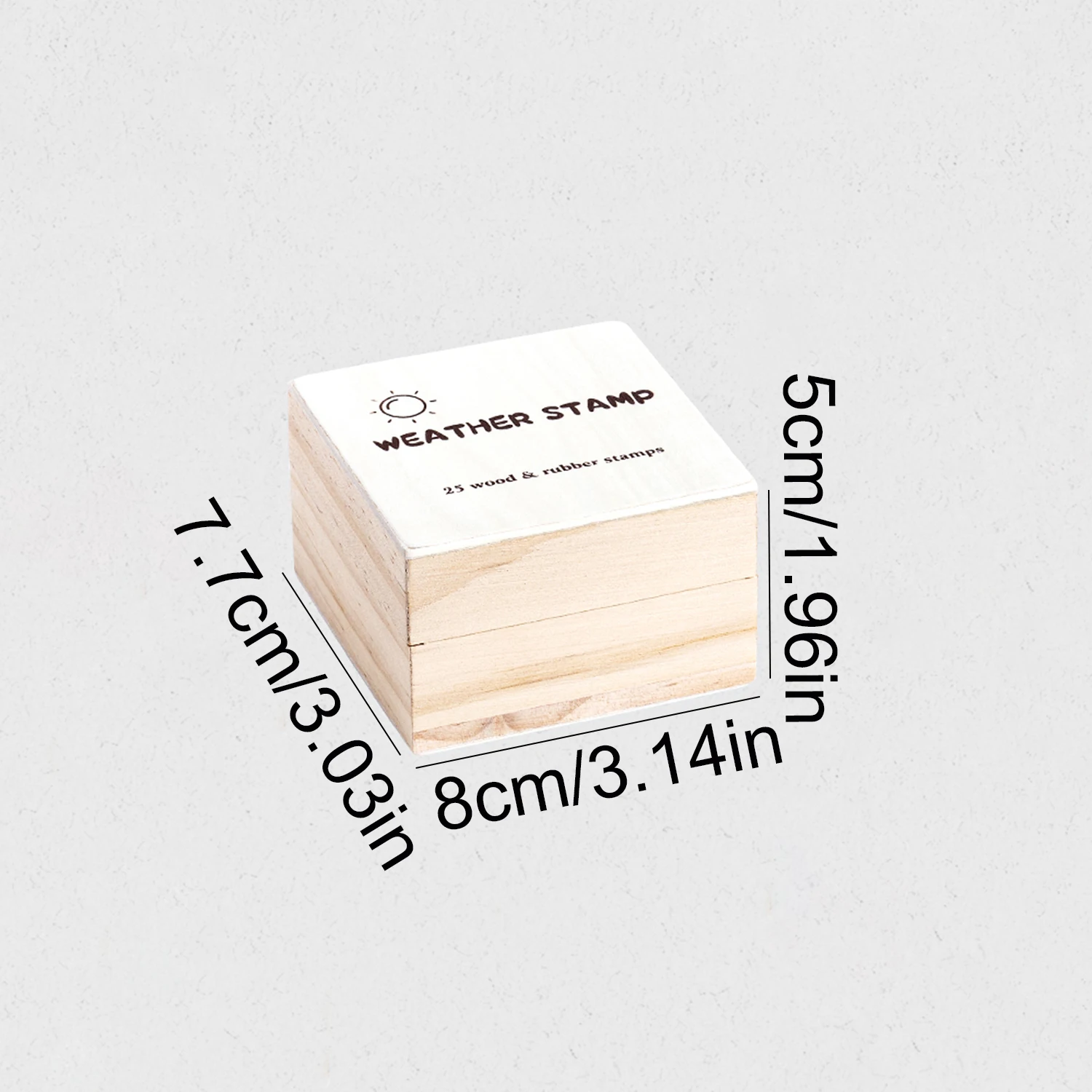 25pcs Wooden Rubber Stamp Set With Emoji Faces Weather And Daily Life Icons, Boxed Craft Stamps For Journaling Scrapbooking