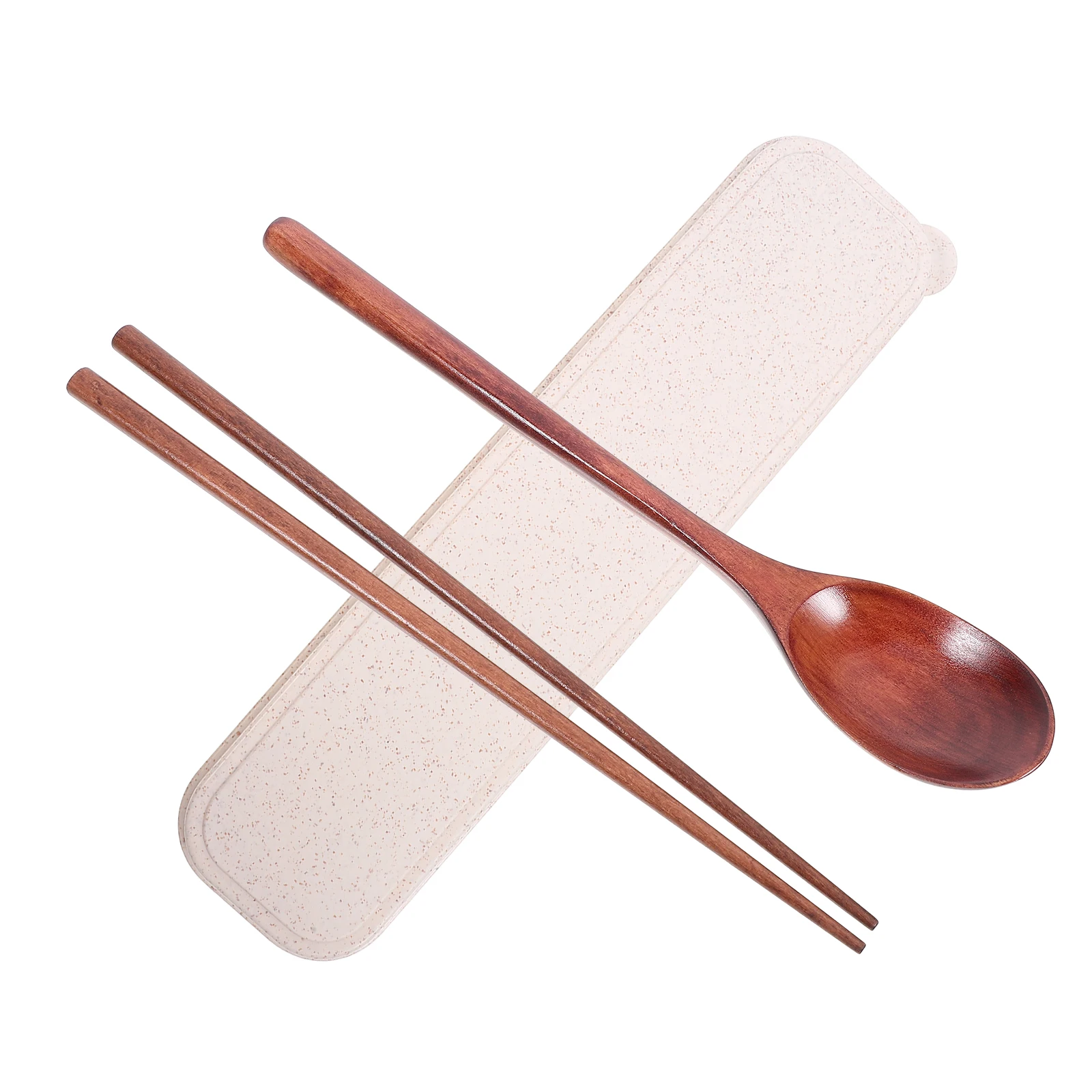

Portable Nanmu Wood Cutlery Set 23 5cm Chopsticks Spoon Fork Compact Kids Storage Case Wooden Utensils Travel Picnic School