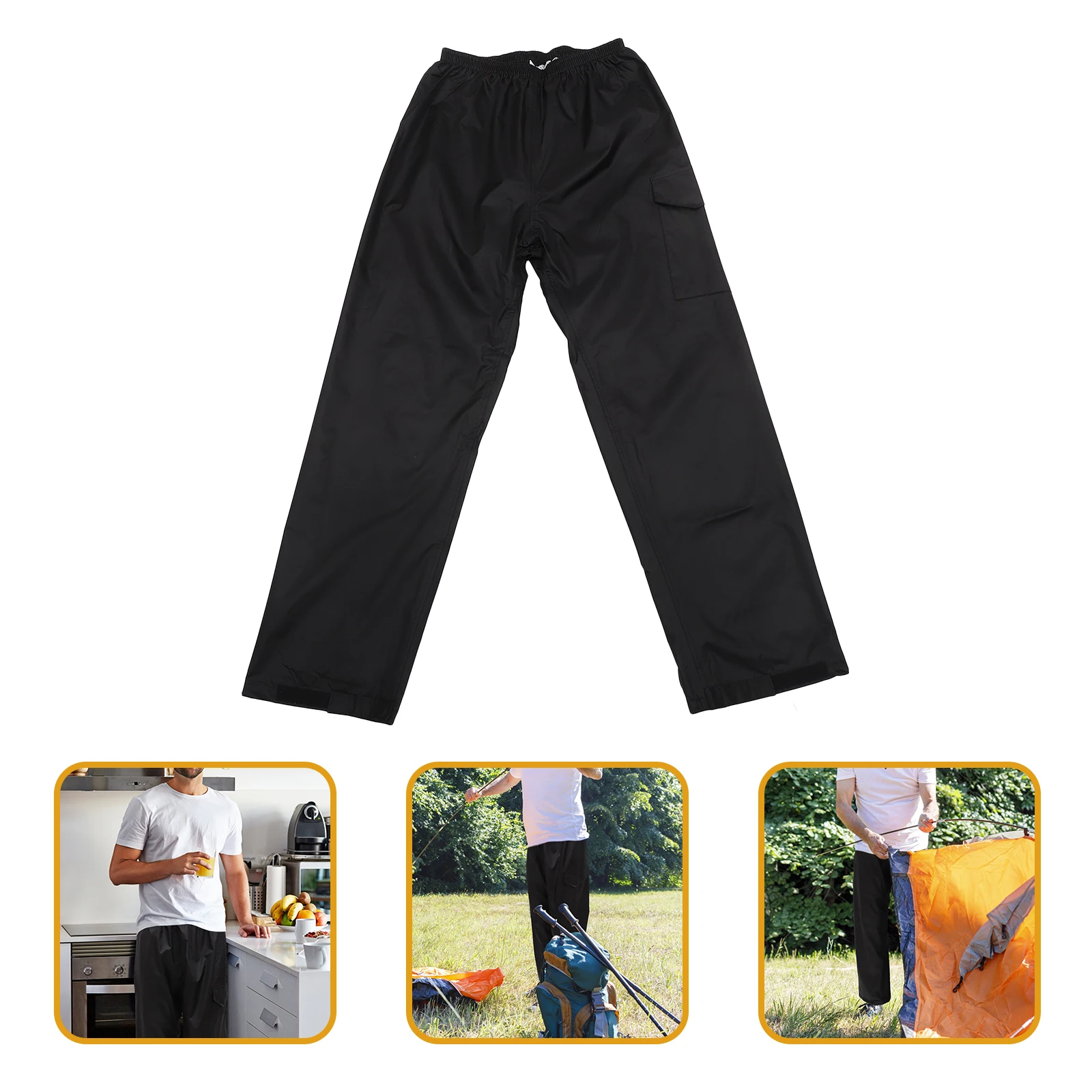 

1pc Waterproof Rain Pants Outdoor Wear-Resistant Double-Layer Hiking Camping Fishing Rainproof Lightweight Protective Pants For