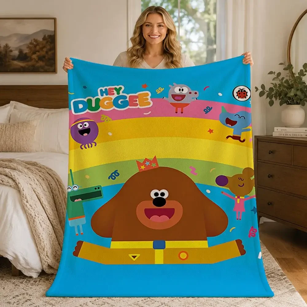 Cartoon Preschool Hey Duggee Throw Blankets Soft Warm Flannel Blanket Bedding for Bed Living room Home Sofa