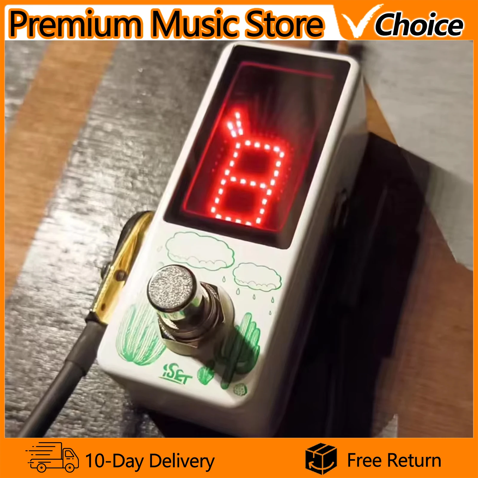 ISET Electric Guitar Tuner Pedal High Precision Chromatic Auto with LCD Display For Guitar Bass True Bypass Guitar Accessories