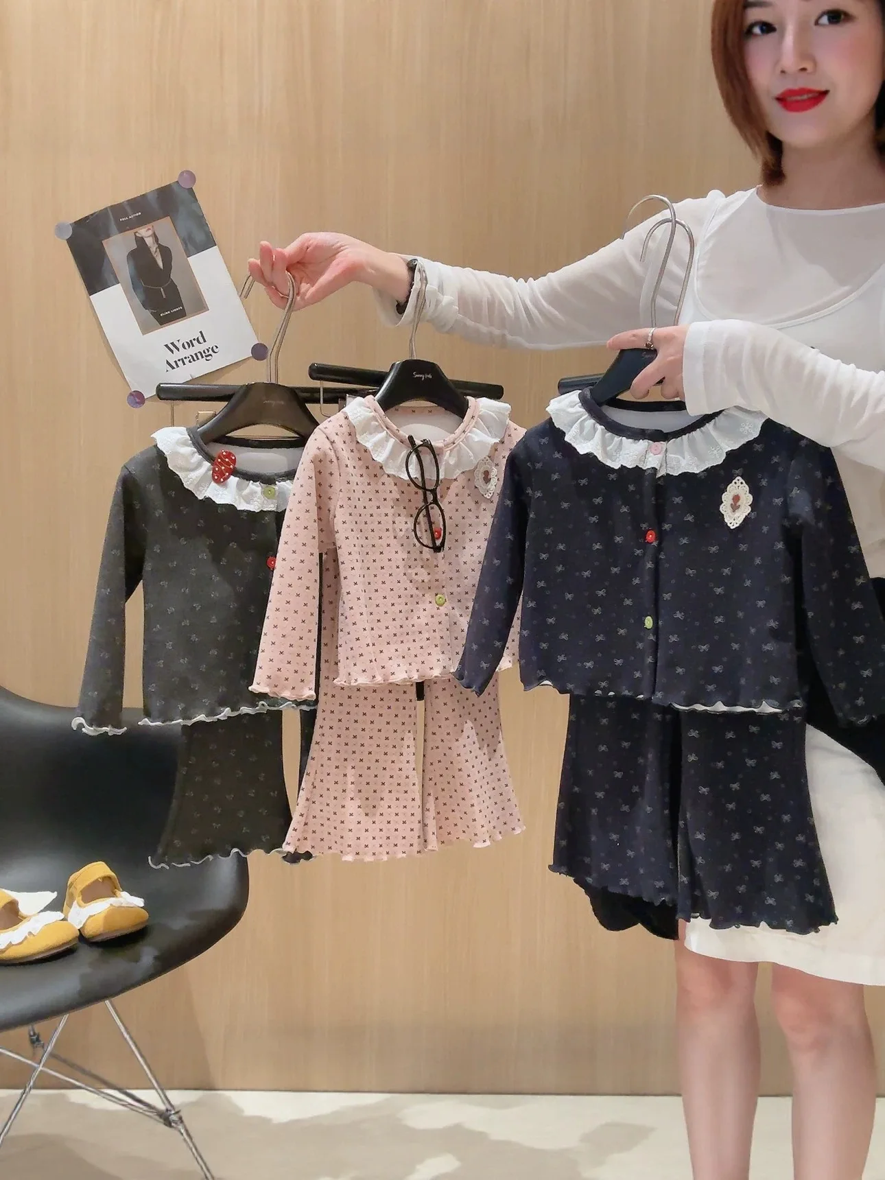 MILANCEL Kids' Sets and Outfits 1-9T Children Clothes Girl Autumn Thin Fleece Girl Outfits Sweet Lace Bow 2026 Kids' Clothes