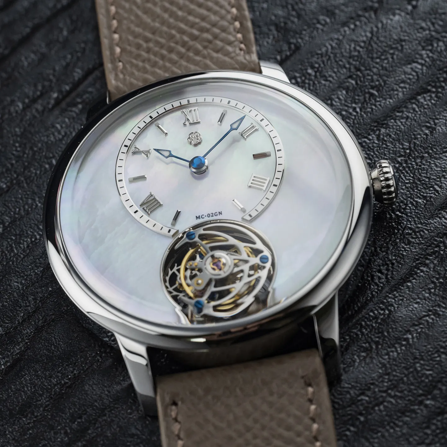 MC-02G and 02GN Jichen Cherry Blossom Tourbillon Mechanical Men's Casual Watch Customized Suspended Shell Mother Shell