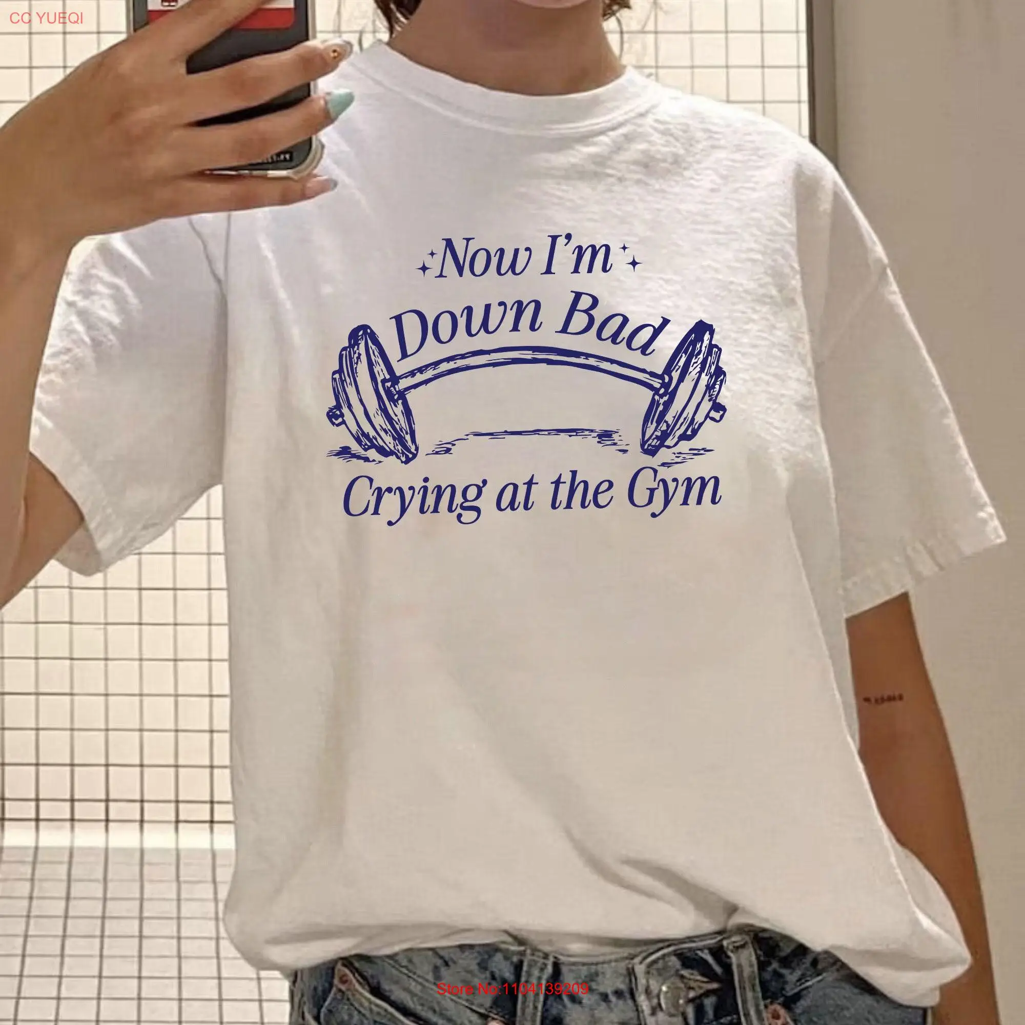 Down Bad Comfort Colors T Shirt Crying at the Gym TTPD Funny PoeT for Her long or short sleeves