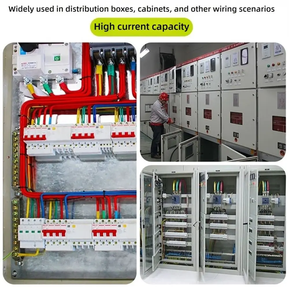 New 6*9 Copper Ground Bar 4/6/8/10/12 Hole High Bridge Type Zero Ground Wiring Connection Terminal Block Distribution Box