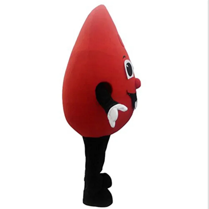 A Red Drop Of Blood Mascot Costume Fancy Cosplay Dress Halloween Fantasia For Public Welfare Activities Valentine's