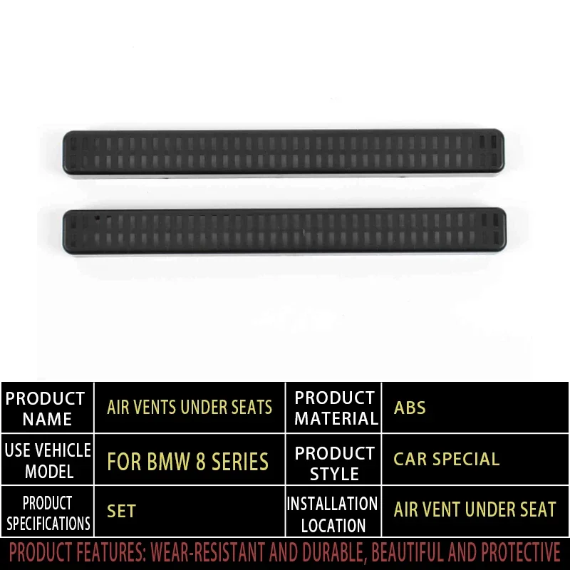 2 Pcs Car Air Vent Covers For BMW 8 Series Gran Coupe G16 2020~2025 Seat Air Duct Outlet Exhaust Cover Auto Accessories Interior