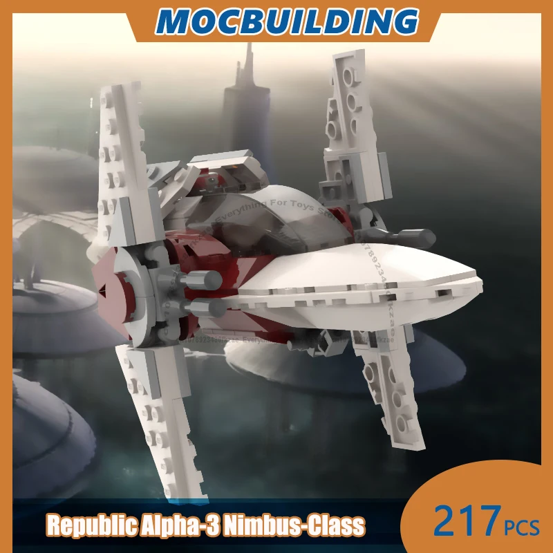 

Republic Alpha-3 Nimbus-Class Wing Starfighter Модель MOC Строительные блоки DIY Сборка кирпичей Космическая коллекция игрушек Подарки 217 шт.