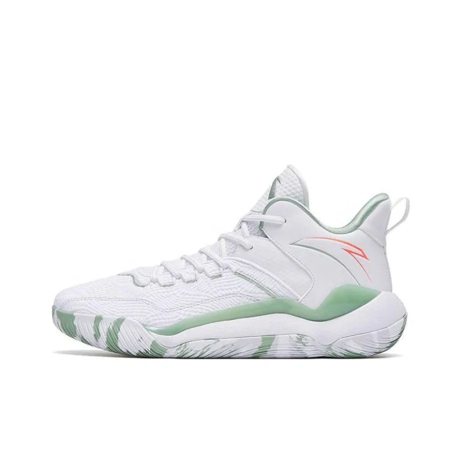 Anta Laser 4 Cushioning Slip Resistant Abrasion Resistant Mid top Basketball Shoes Men's White 112311607-6