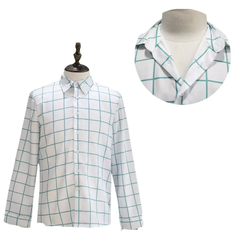 American Movies Saja Boys Cosplay Costume Group Idol Roleplay Dance Outfit Blouse White Grid Top Man Woman Daily Leisure Suits;3