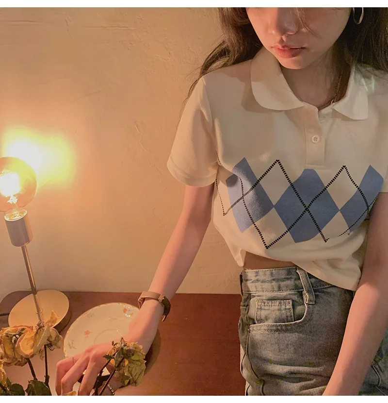 Summer Y2K Korean Fashion Women's T-Shirts and Polos Kpop Kawaii T Shirt Vintage Cheap Clothes Woman Cute Streetwear Tees Tshirt