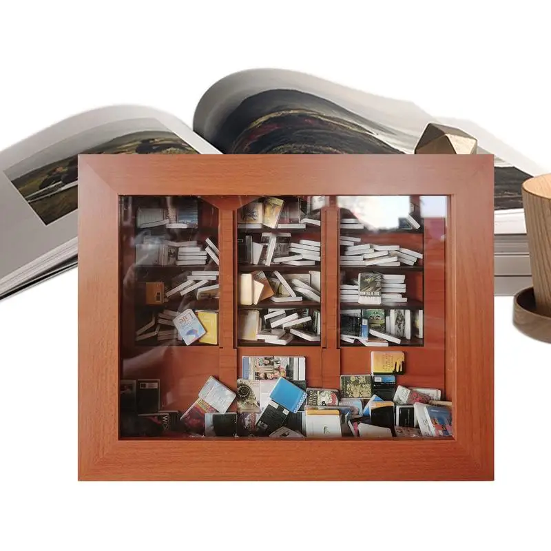 

Small Bookshelf Miniature Library Shake A Bookshelf Small Book Box Display Case Miniature Bookshelf Decor With Small Books For