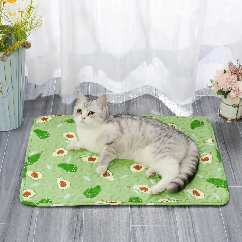 

Cute Cartoon Pattern Pet Summer Cooling Pad Washable Cat Dog Sleeping Mat Pet Toilet Floor Sofa Blanket Pet Clean Supplies
