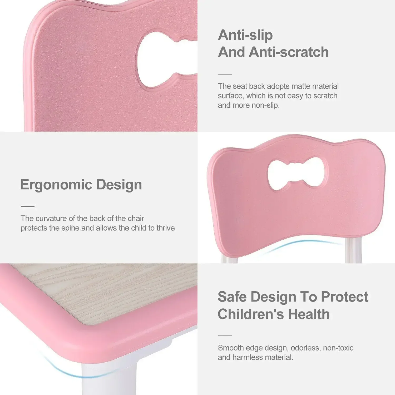 Kids Table and 4 Chairs Set Height Adjustable Toddler Multi-Activity Table Set Study Write, Play for Kids Child Table and Chair