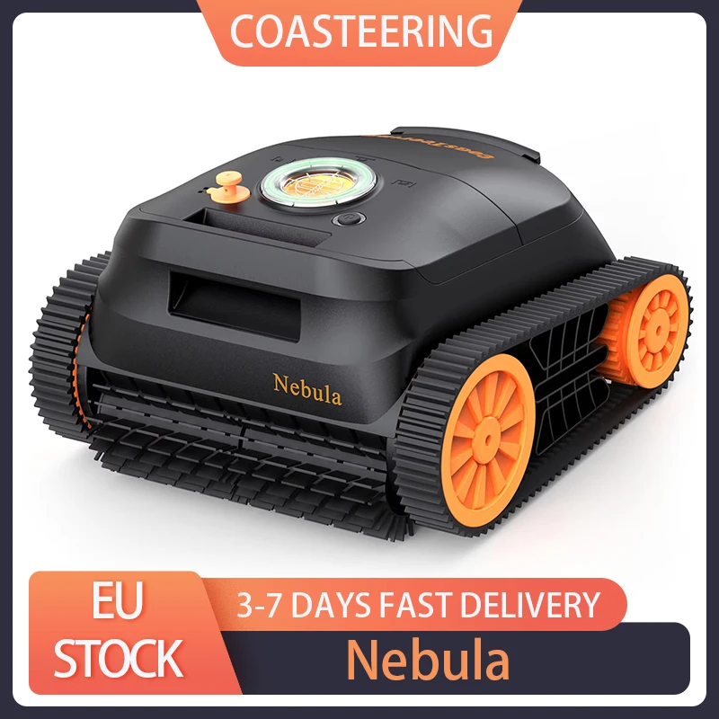 CoasTeering Nebula Cordless Robotic Pool Cleaner, 180min Runtime, Wall Climbing & Waterline Cleaning, Brushless Motors